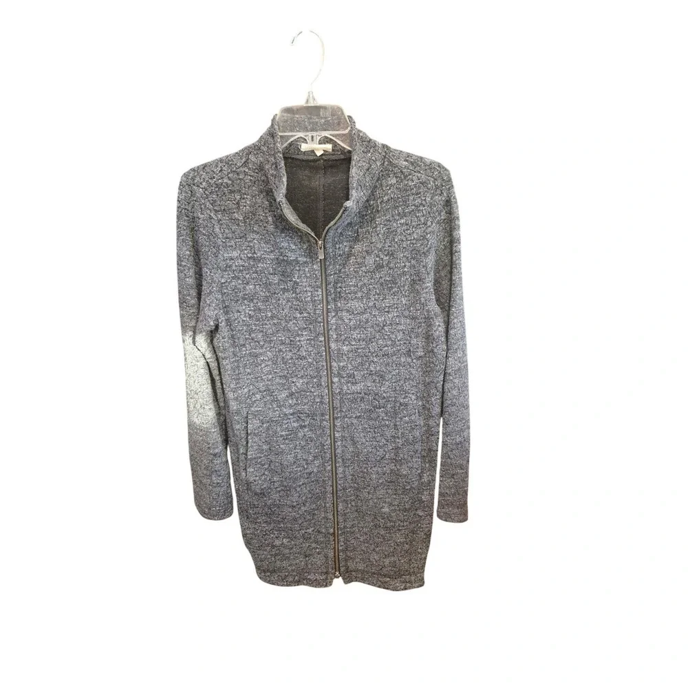 QUIET CONFIDENCE Eileen Fisher Textured Knit Zip Front Long Sleeve Jacket Size S